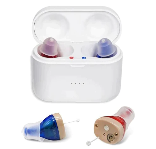 Discreet Rechargeable Behind Ear Hearing Aids Pair - HappyKidMart