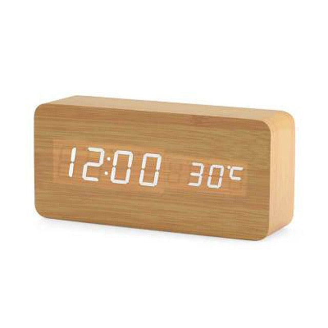 Stylish Wooden LED Digital Clock