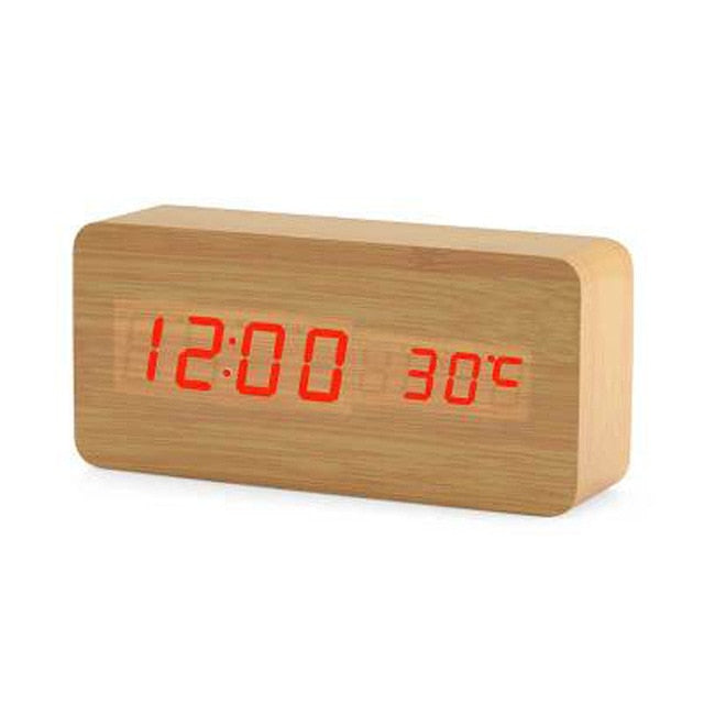 Stylish Wooden LED Digital Clock