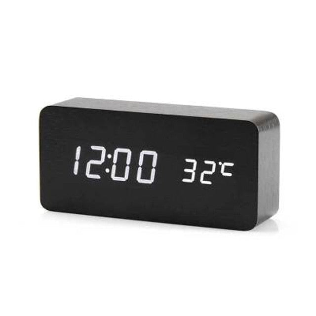 Stylish Wooden LED Digital Clock