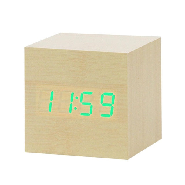 Stylish Wooden LED Digital Clock