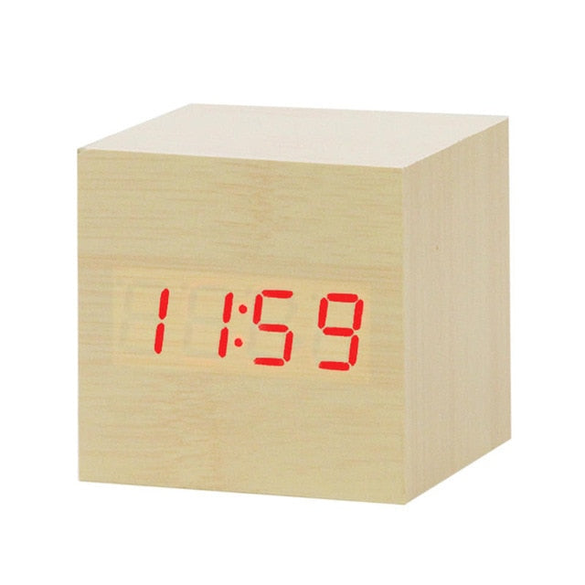 Stylish Wooden LED Digital Clock