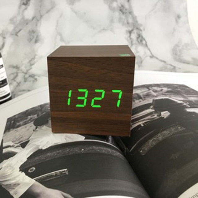 Stylish Wooden LED Digital Clock