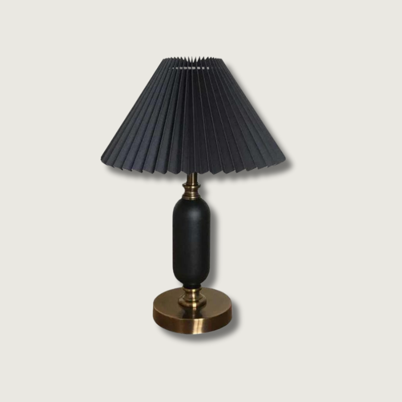 Modern Black Metal Desk Lamp With Fabric Shade - HappyKidMart