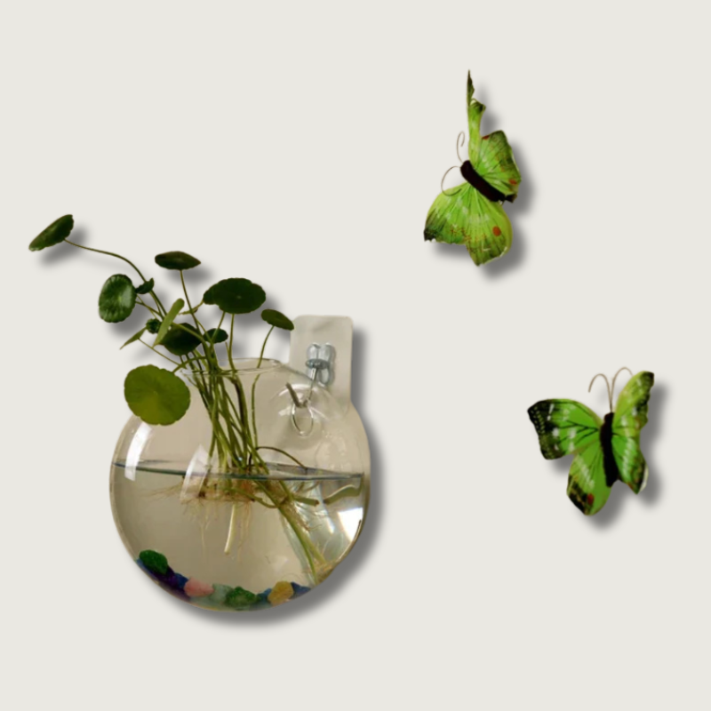 Hanging Glass Planter | Self Watering Flower Holder - HappyKidMart