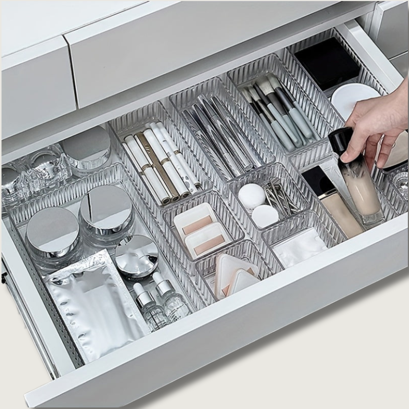 Clear Plastic Drawer Storage Tray Set - HappyKidMart