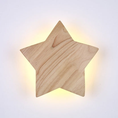 Rustic Wooden LED Wall Lamp