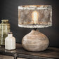 Rustic Metal Table Lamp With Wooden Base - HappyKidMart
