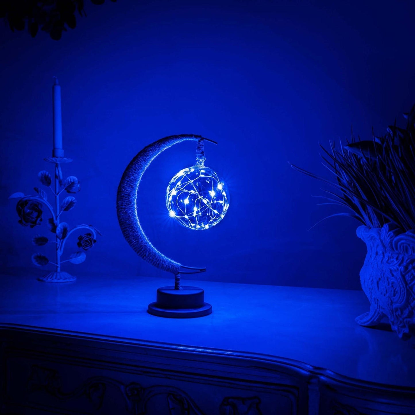 Round Glass LED Bedside Lamp