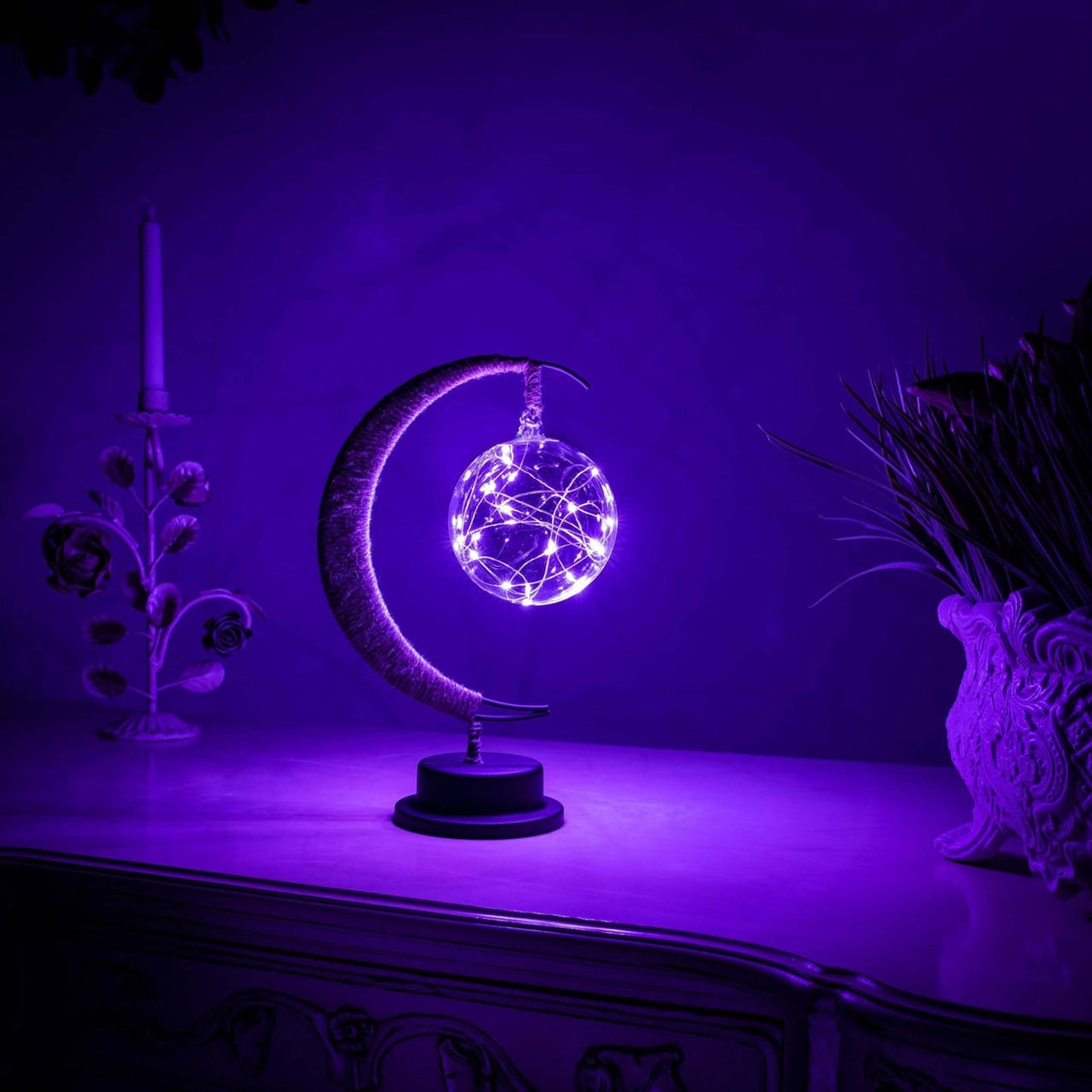 Round Glass LED Bedside Lamp