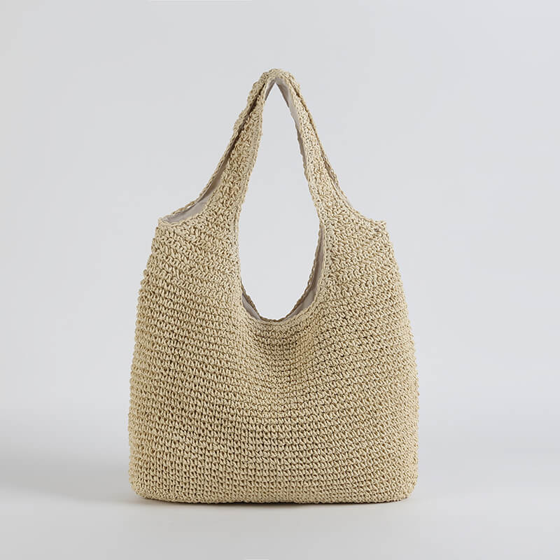 Woven Seagrass Shopper Bag | Beige Summer Tote - HappyKidMart