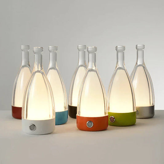 Modern Rechargeable Wine Bottle Desk Lamp - HappyKidMart