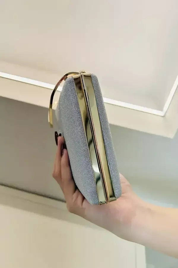Luxury Black Velvet Evening Purse Gold Handle