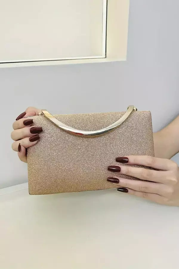 Luxury Black Velvet Evening Purse Gold Handle