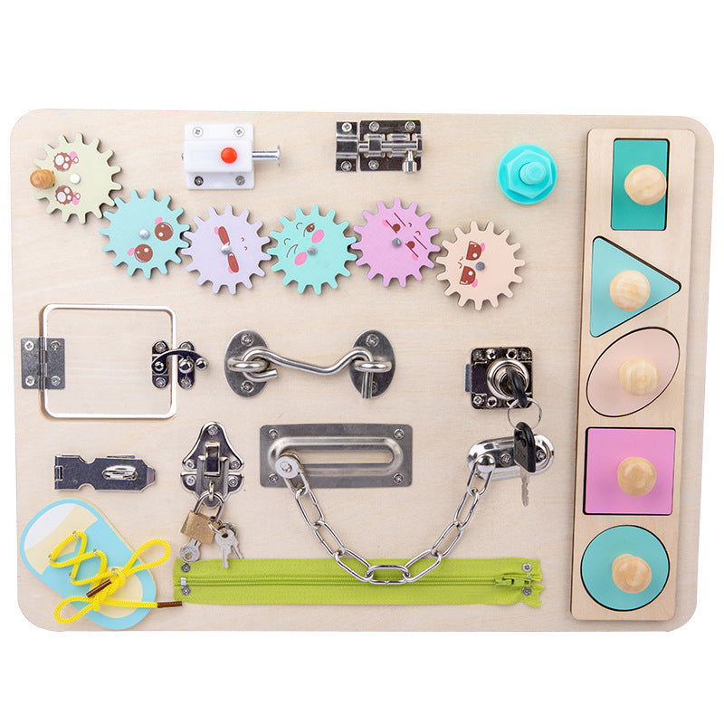 Happy Kid Mart-Kids Wooden Sensory Board 