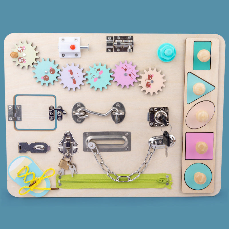 Happy Kid Mart-Kids Wooden Sensory Board 