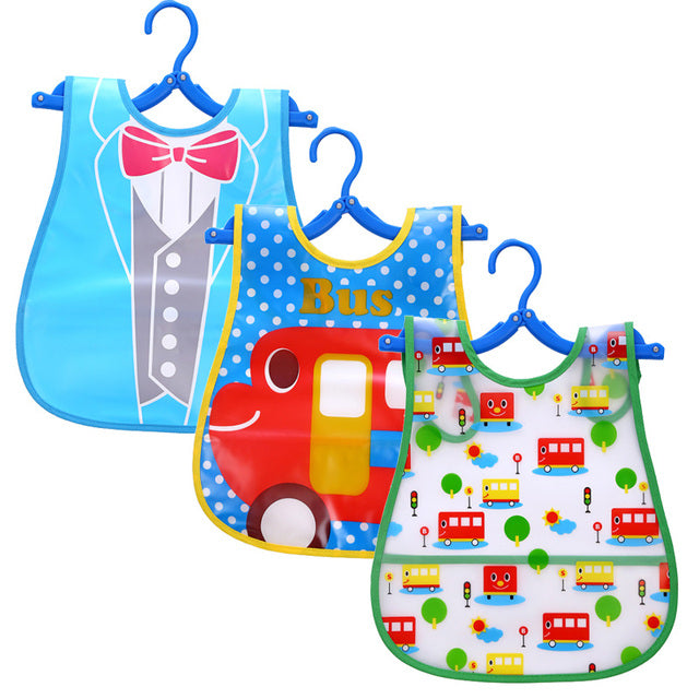 3-Piece Baby Sleeveless Waterproof Bibs