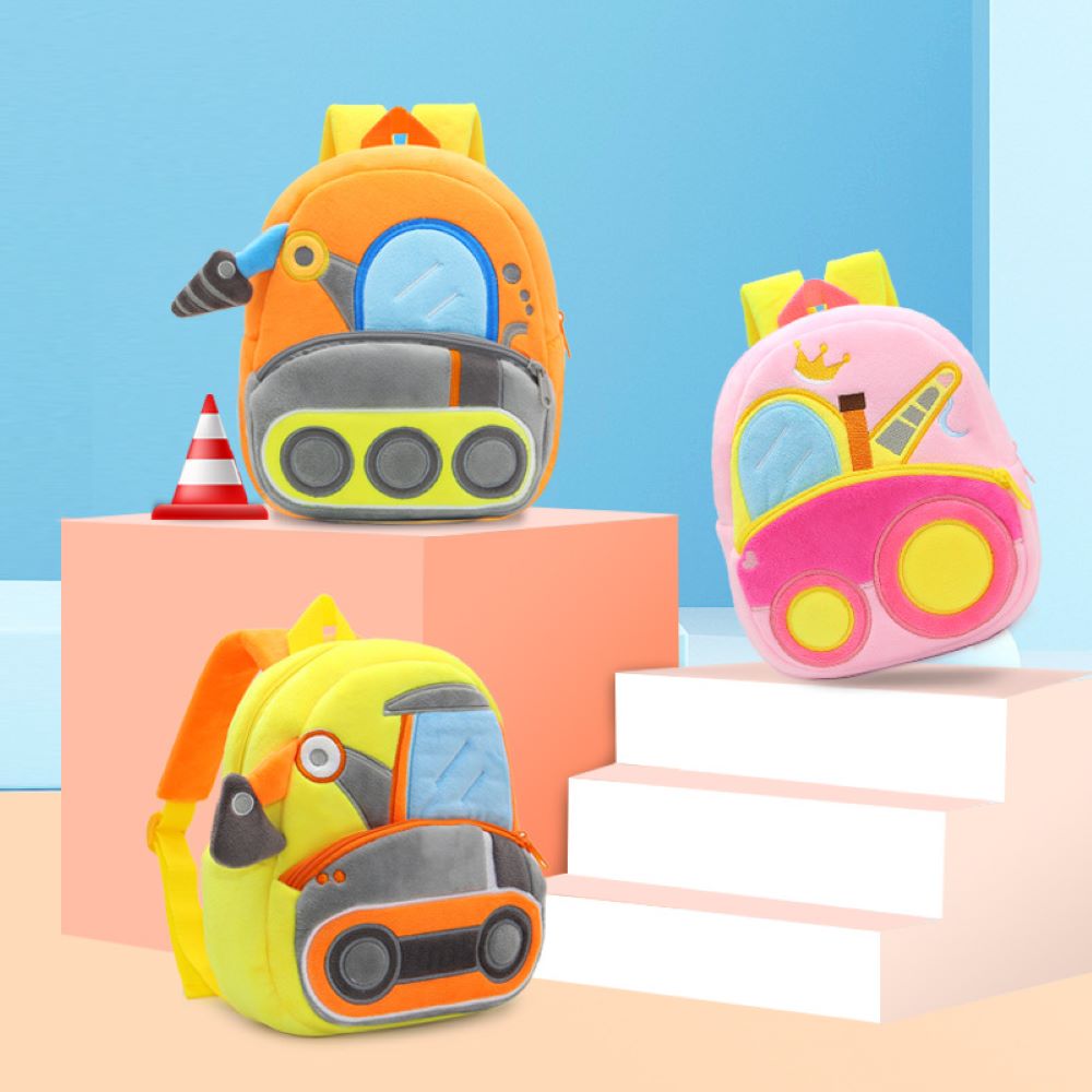 Kids Cute Engineering Car Backpack