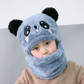 kids Warm Cartoon Scarf & Thick Hat Double Fleece