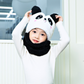 kids Warm Cartoon Scarf & Thick Hat Double Fleece